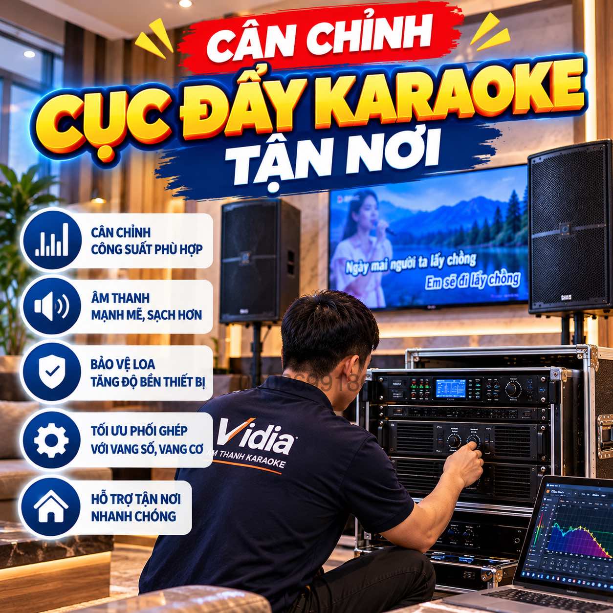 Cân Chỉnh Cục Đẩy Karaoke Tận Nơi
